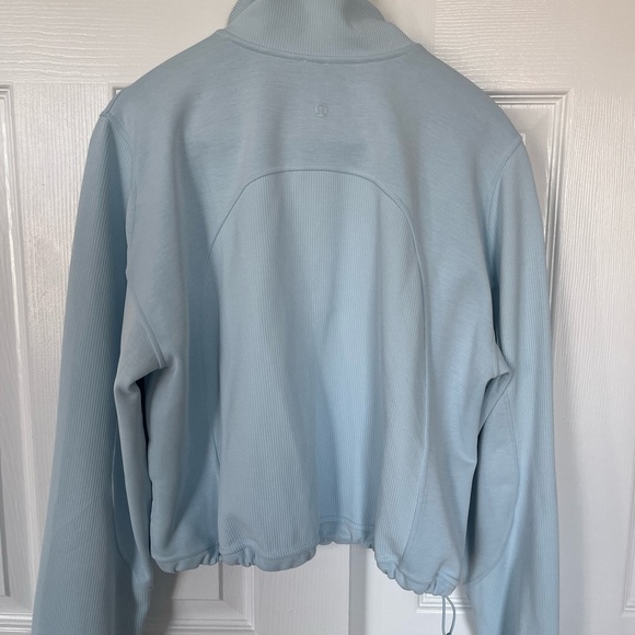 Lululemon brushed softstreme ribbed half zip powder blue size 6 - Picture 6 of 7
